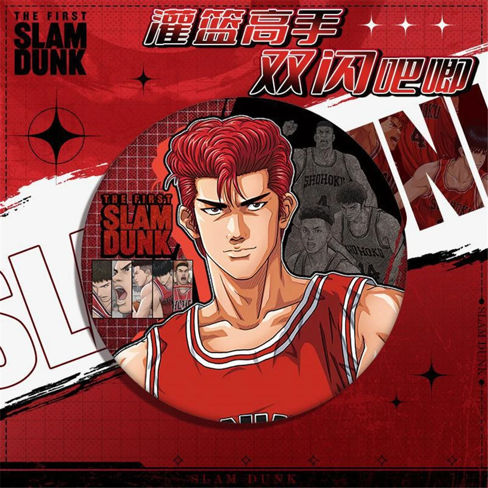 Anime SLAM DUNK Sakuragi Hanamichi Mitsui Hisashi Akira Sendoh Cosplay Costume Badge Pin SPTE Tinplate Brooch Accessories prop