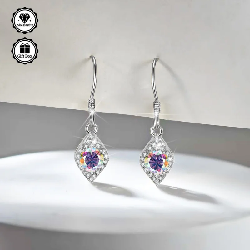 

LAMVOICE jewelry for women/earrings with 1 carat moissanite Hypoallergenic earring christmas gift for high quality jewelry