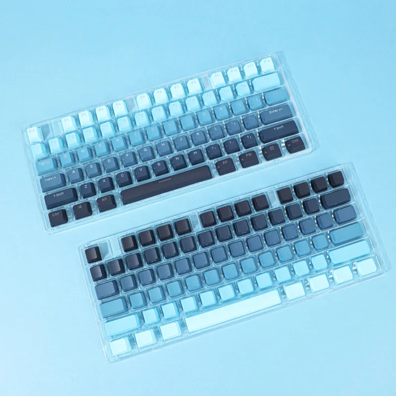 Sea Salt Gradient Keycaps PBT Double Shot OEM Height Backlight Shine Through Mechanical Keyboard AULA F75 GK61 Anne Pro 2 view 3