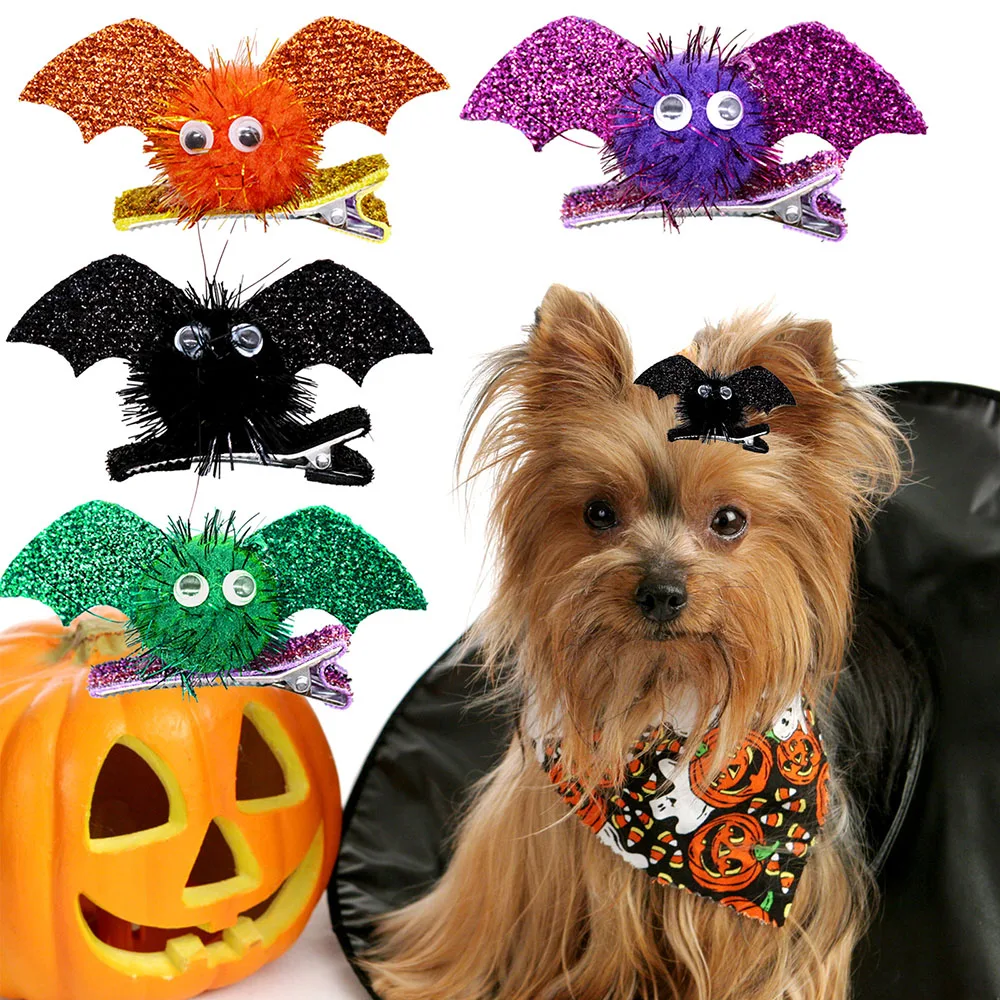 4PCS Hund Zubehör Halloween Party Hund Bögen Abnehmbare Hund Haar Clips Pet Haar Rutsche Für Hunde Hundesalon Zubehör