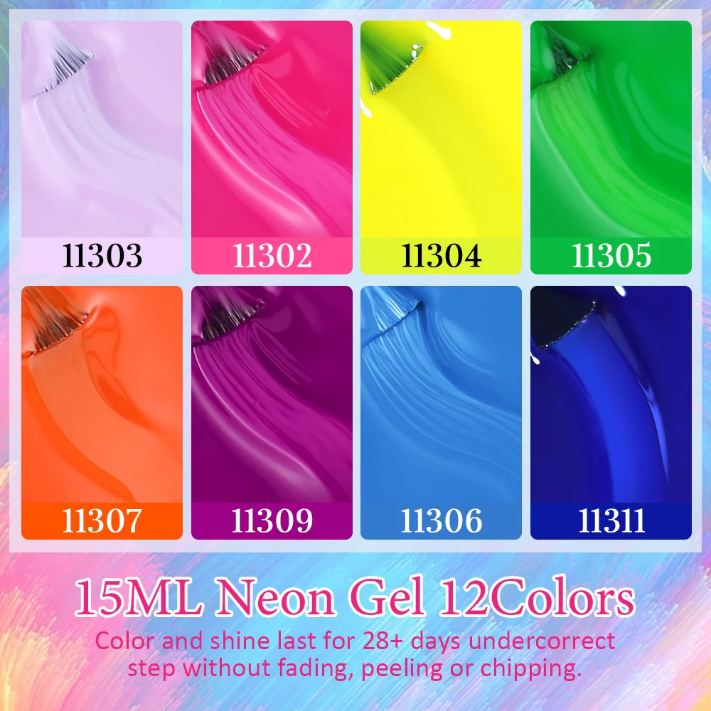 Clou Beaute Rose vert Rose rouge jaune néon Gel Fluorescent vernis à ongles couleur d'été Nail Art manucure Gel UV Semi Permanent