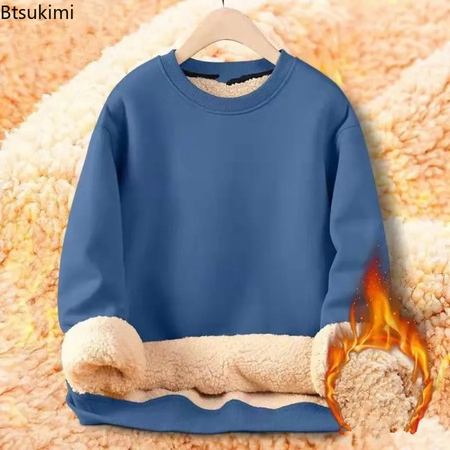 

2025 Men's Sweatshirt Pullover Crew Neck Thermal Fleece Jumper Casual Work Tops Hoodie Crew Neck Pullover Tees T-Shirt Clothing