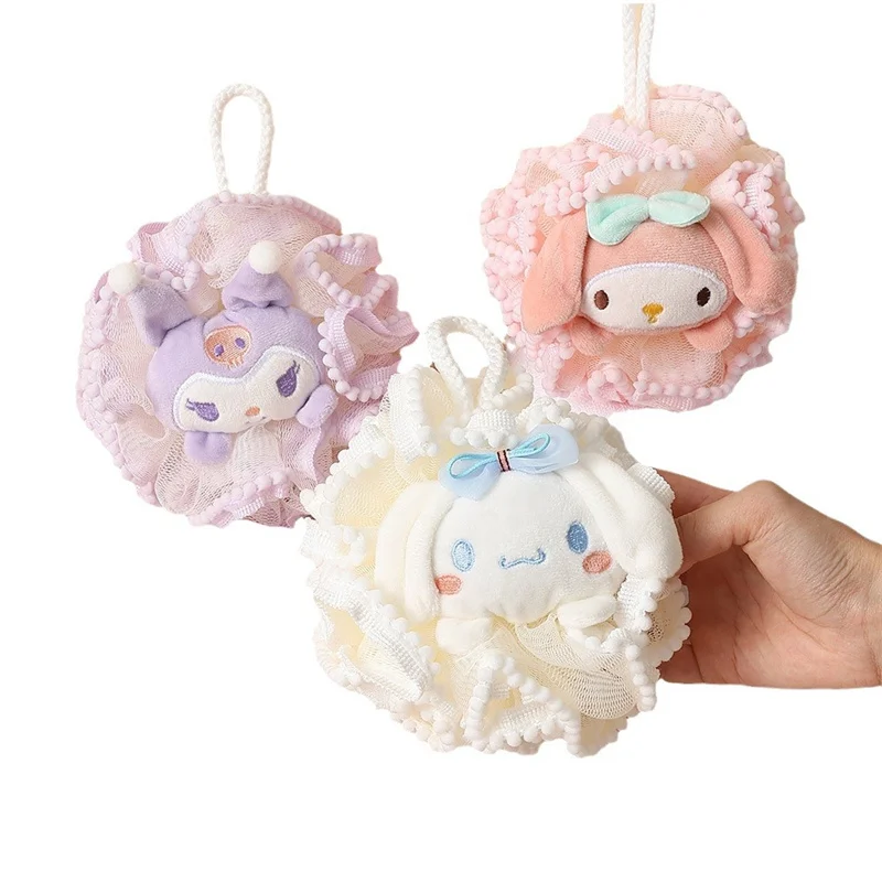 Cartoon Cute Cinnamoroll Childrens Serve Shower Flower Ball Soft and Large Not Loose High-end Girl Shower Flower Ball