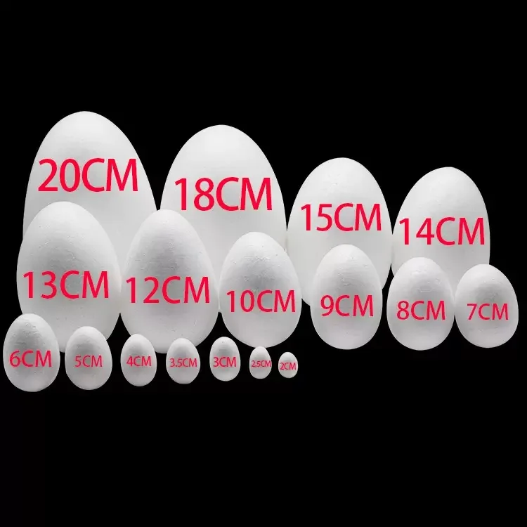 2-7cm White Easter Foam Egg Styrofoam Fake Eggs For Kids Painting Handmade Spring Easter Party Home Decoration DIY Wreath Craft