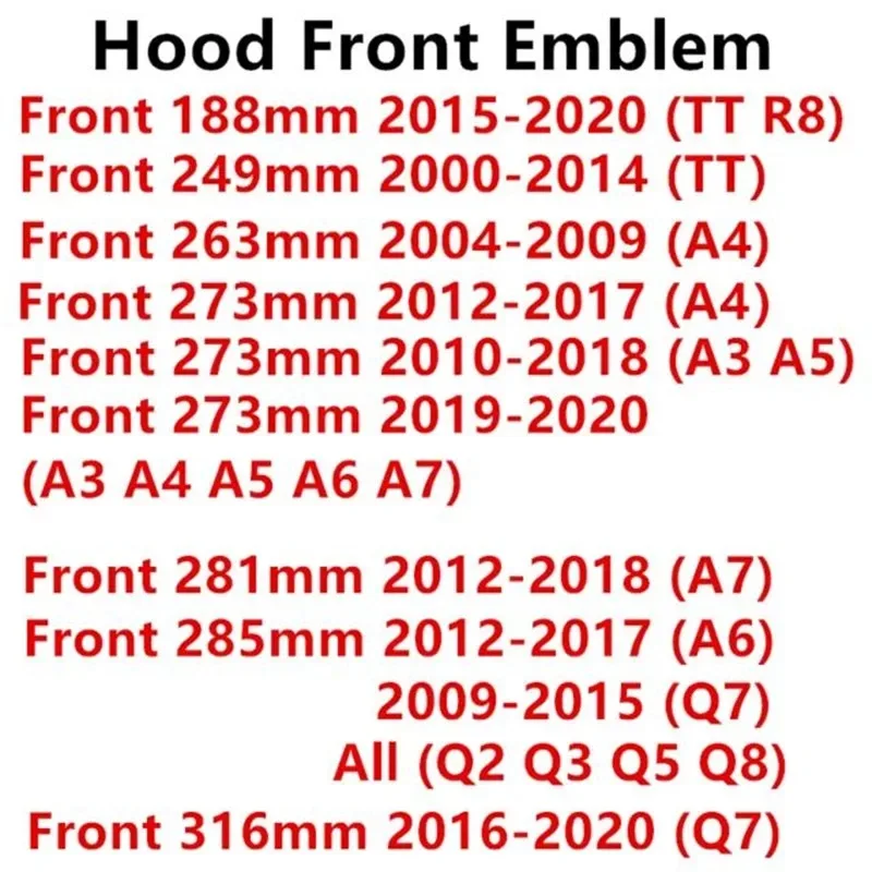 Autocollant ABS à 4 Anneaux pour Capot Avant de Voiture Audi, Danemark ge Autocollant avec Logo, Emblème de Coffre Arrière, pour A3 A4 A5 horizon A7