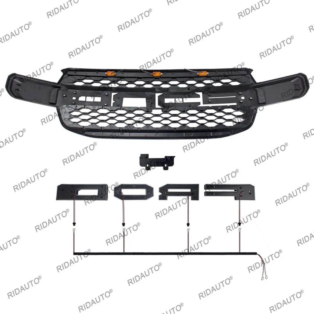 Aftermarket LED RAPTOR Style Front Grills With Lighted Letter For 2023 2024 FORD EVEREST AMBIENTE TREND SPORT PLATINUM TITANIUM+