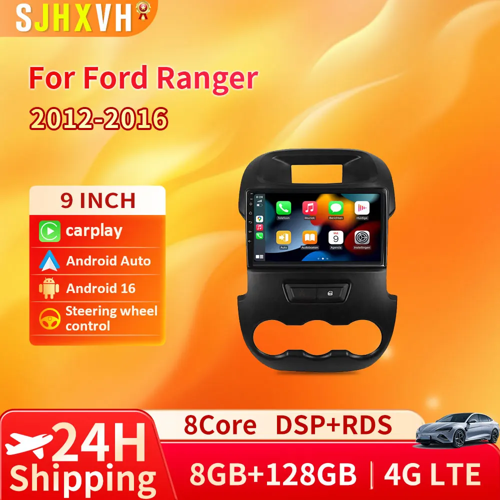 

Android 16 Carplay Auto 2K Screen Car Radio Multimedia Player For Ford RANGER 2011-2016 Autoradio WIFI+4G Stereo 2din Head Unit
