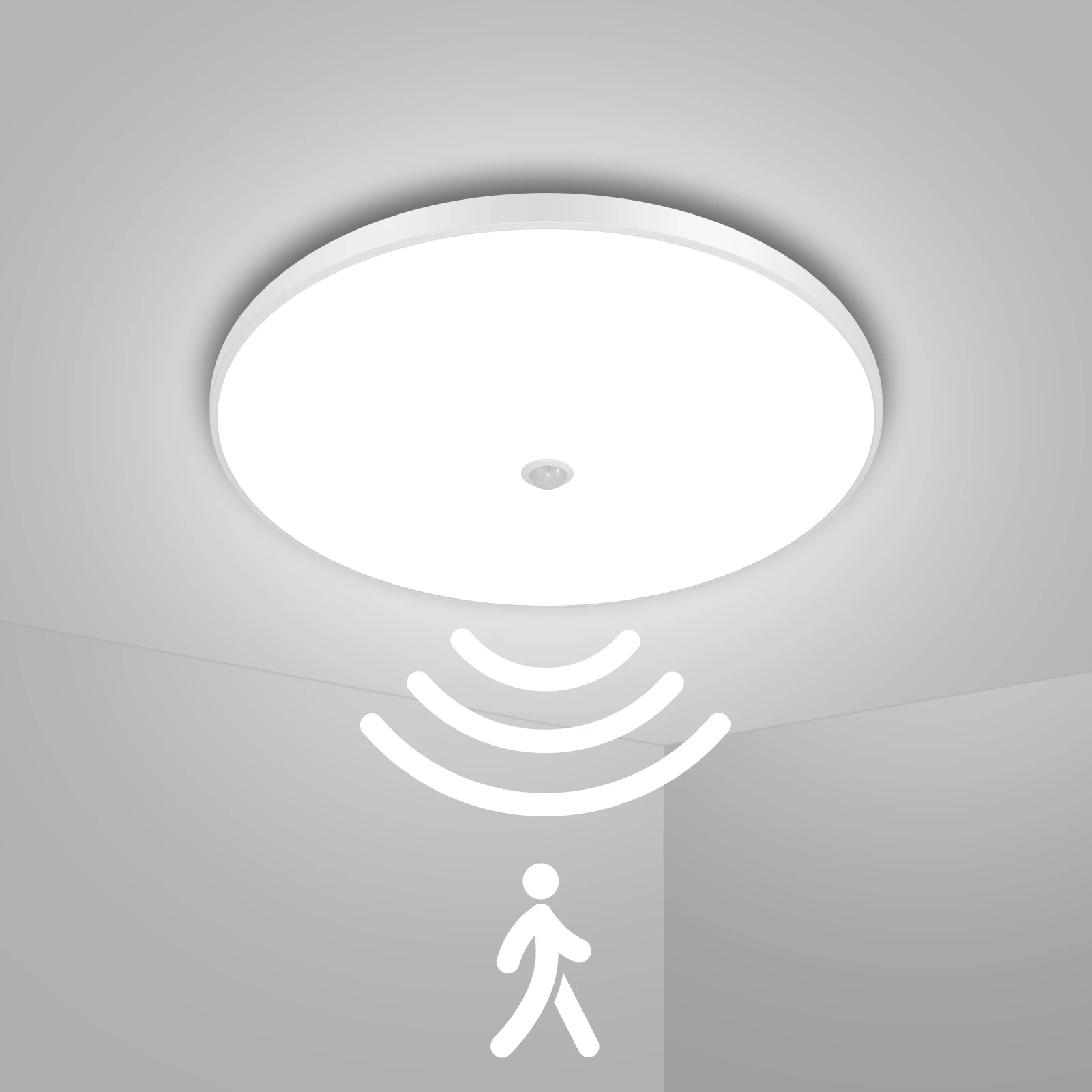 Ultradünne Runde LED-Deckenleuchte Wasserdicht Aufputzmontage 6500K Tageslicht Moderne Lampe für Schlafzimmer Küche Flur Zuhause