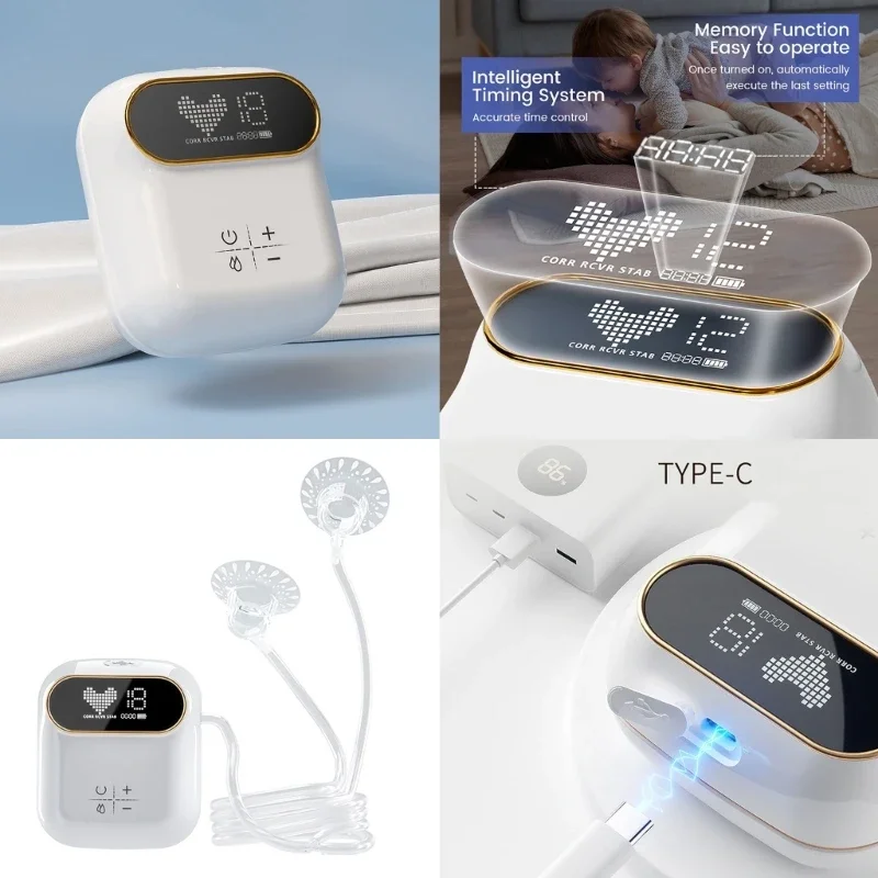 Adjustable Electric Nipple Corrector with 12 Intensity Leveling Breastfeeding Support Pumps Gentle Nipple Stimulation J60B