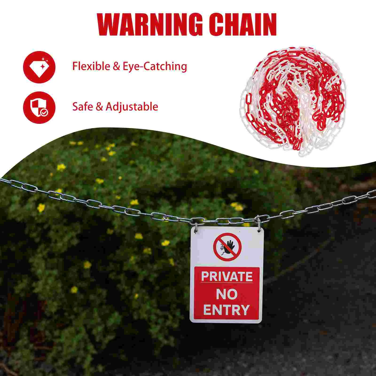 Caution Security Chain Crowd Control Chain Caution Chain Safety Barrier Chain Safety Chain(10 meter)