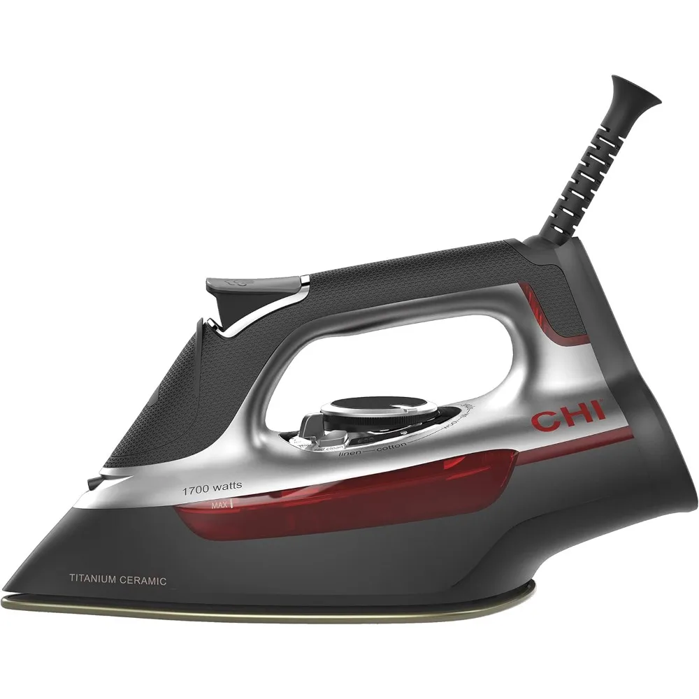 

Iron for Clothes with 300+ Holes for Powerful Steaming, Temperature Guide Dial, 1700 Watts, XL 10’ Cord, 3-Way Auto Shutoff