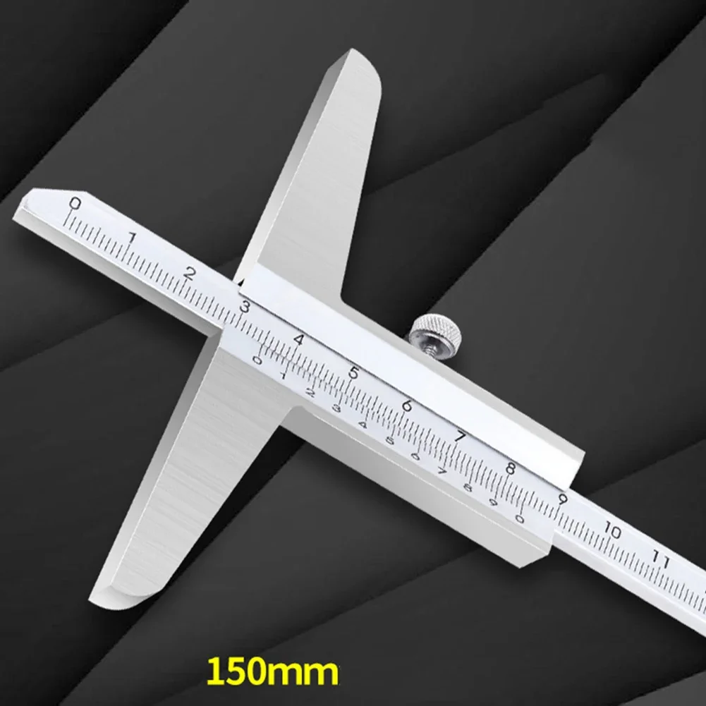 Depth Gauges 150MM/200MM/300MM Stainless Steel Vernier Depth Gauge Height Depth Caliper Measuring Tool Vernier Caliper