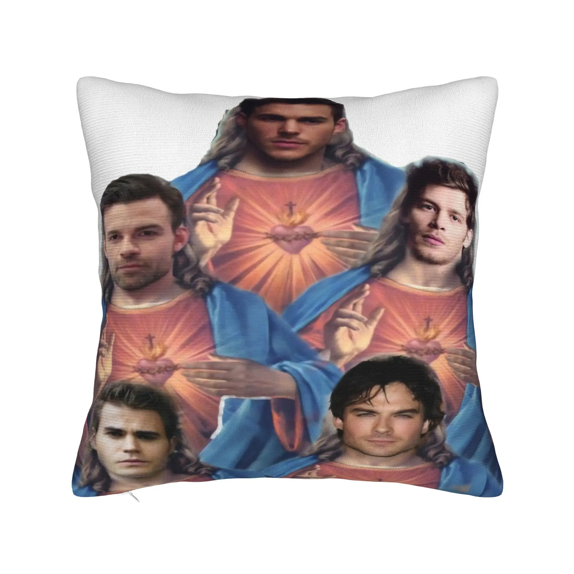 Pillow Cover Jesus The Vampire Diaries Damon Salvatore TV Series   Fashion Pillow Case For Sofa Car Home Decor Pillowcases