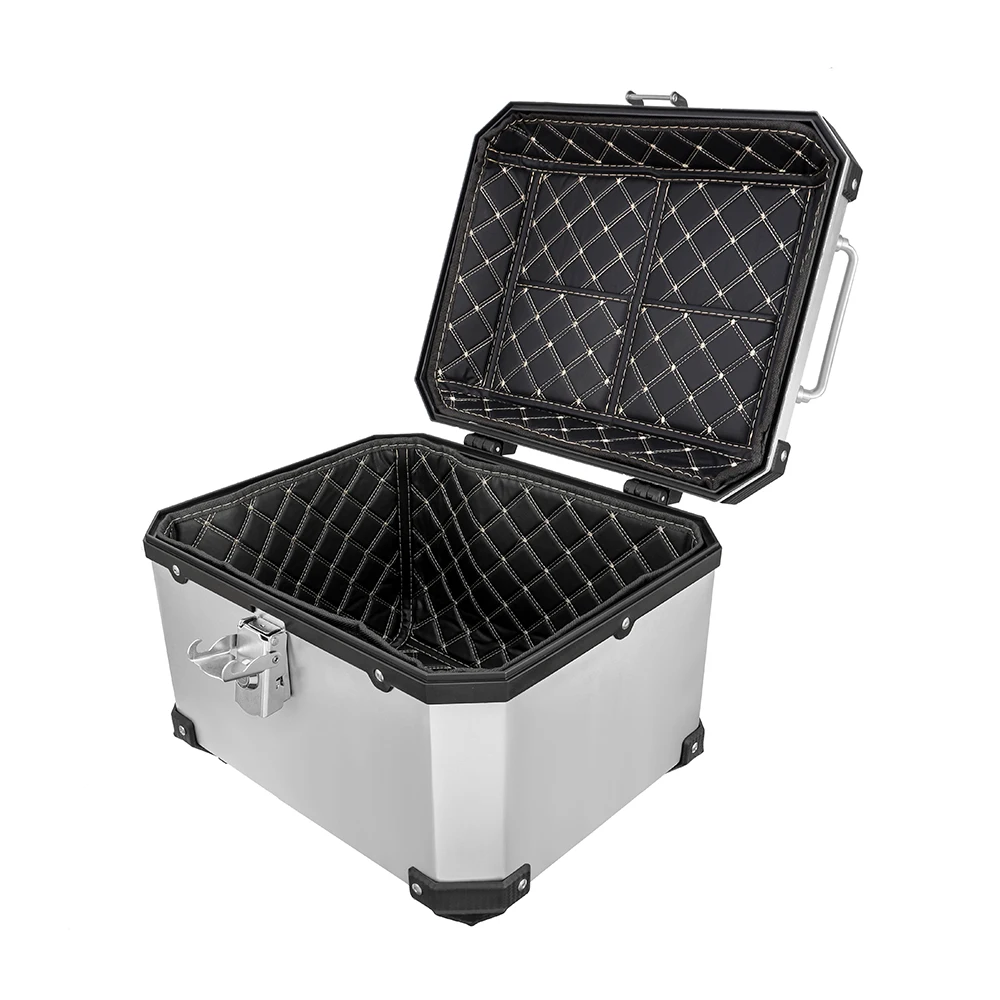 45L Motorcycle Helmet Box ABS Plastic Universal Top Tail Rear Luggage Storage Tool Cases Lock For BMW R1200GS Honda Yamaha