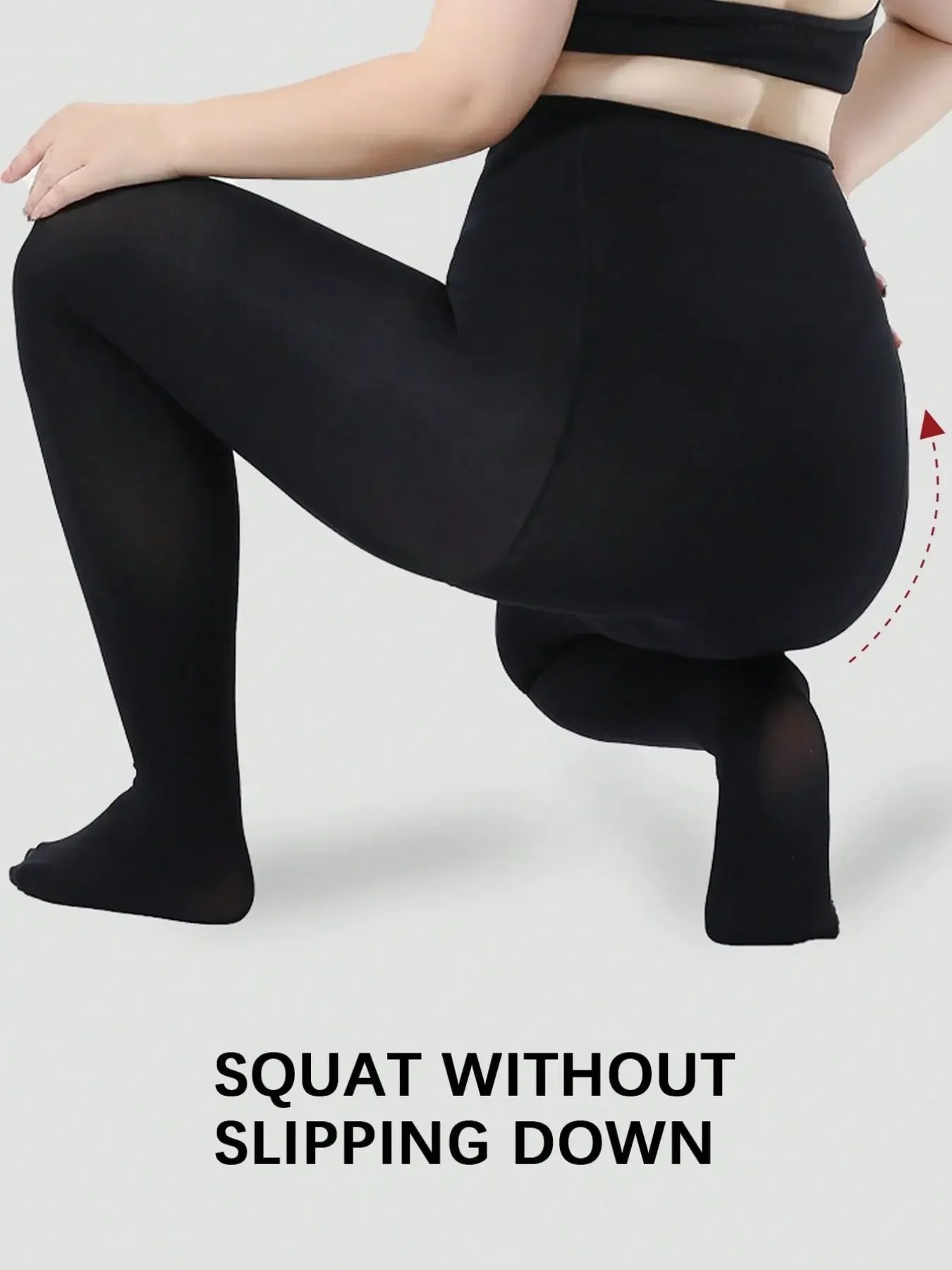 Large size high elastic matte slimming anti-hook black pantyhose everyday versatile base stockings view 4