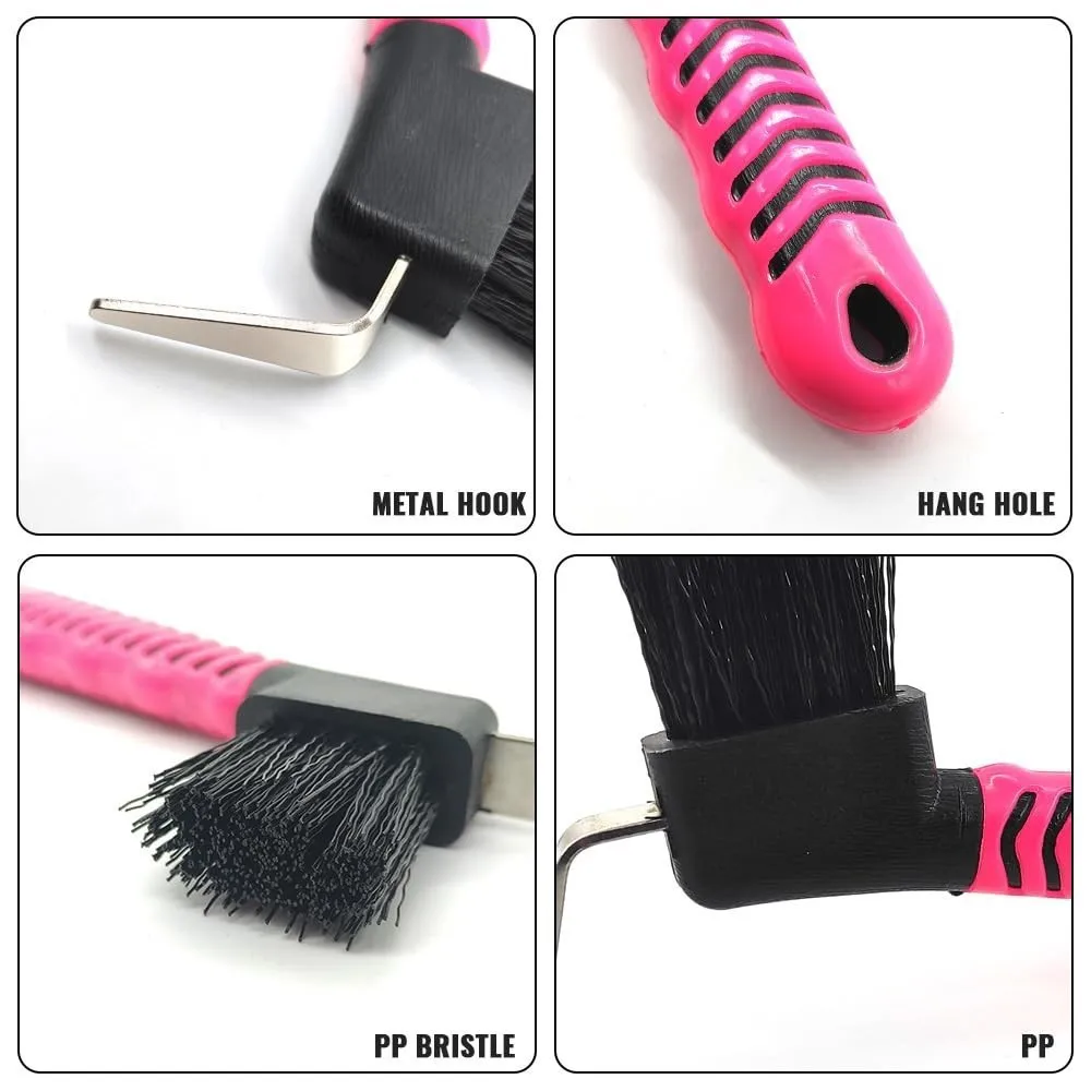 Equestrian Hoof Pick Brush Nonslip Rubber Grip Horse Care Supplies Cleaning Equipment For Daily Stable Maintenance view 4