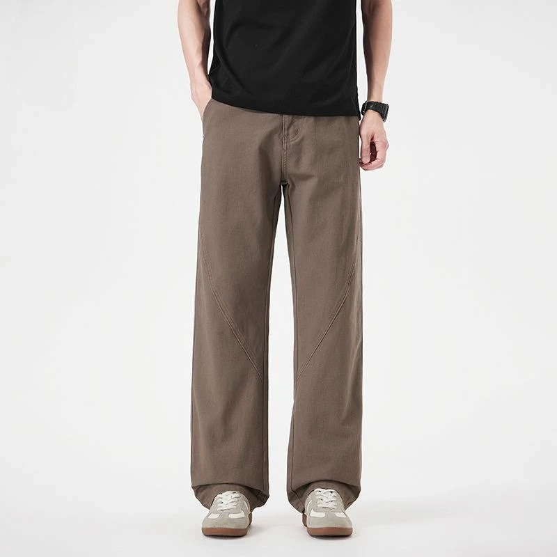 2026 Spring and Summer New Pure Cotton Men's Casual Pants Versatile Loose Straight Pants