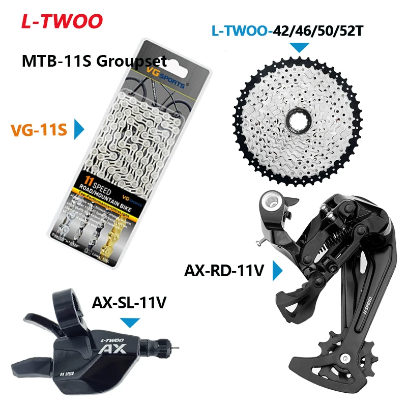 LTWOO AX 11S Groupset MTB leva del cambio deragliatore VG catene K7 volano 42/46/50T gruppo a velocità variabile compatibile con M5100