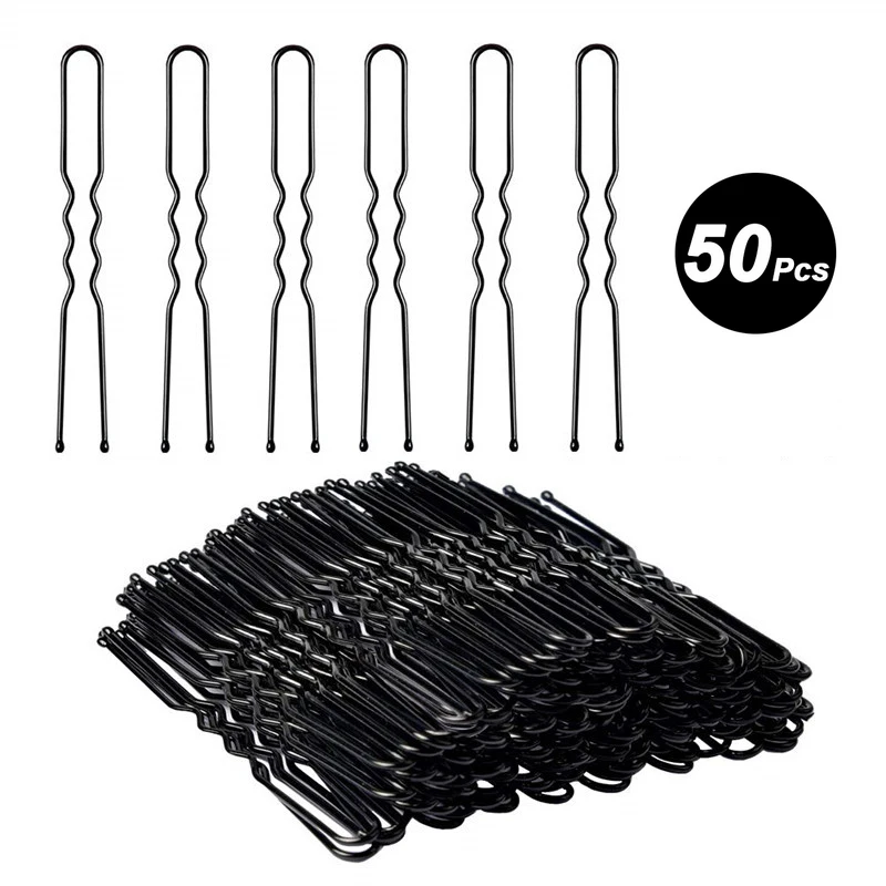 Capelli delle donne ondulati a forma di U Bobby Pin Barrette Salon Grip Clip forcine da sposa accessori per capelli in metallo nero per Bun Maker Wholesal