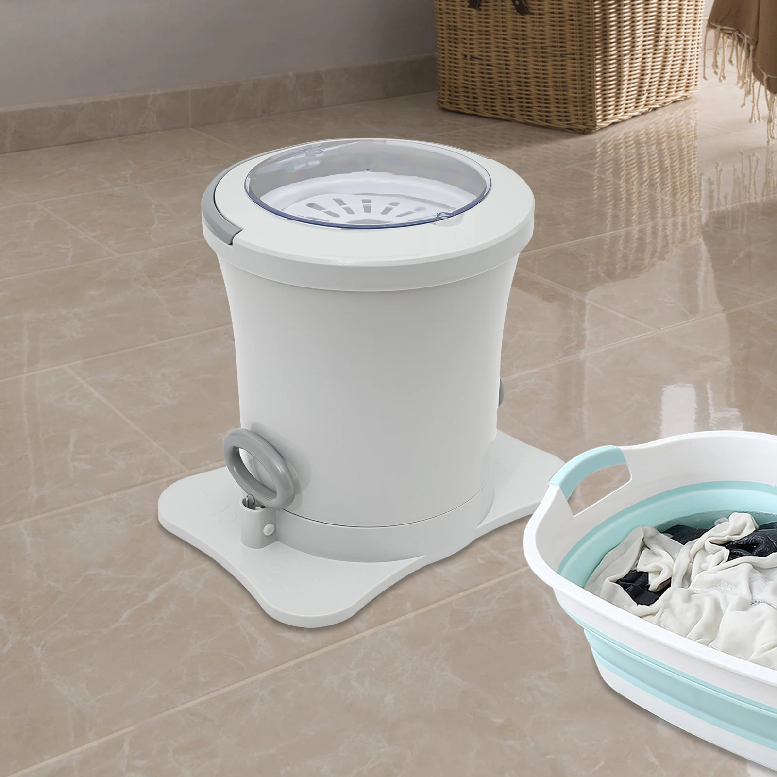 2Gal PP Portable Foot Operated Non-Electric Dehydrator Compact Manual Draw Cord Dryer Energy Saving Easy To Use