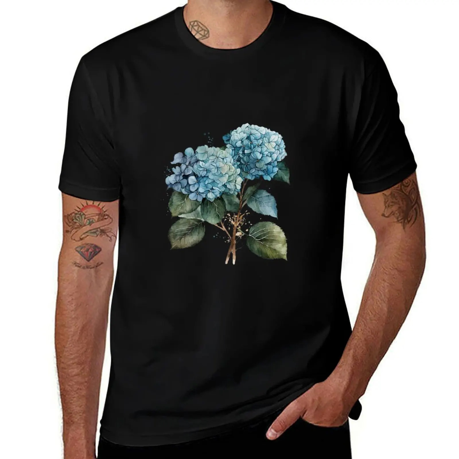 

Watercolor Hydrangea T-Shirt man clothes affliction shirts shirts graphic tees summer clothes black t shirts for men