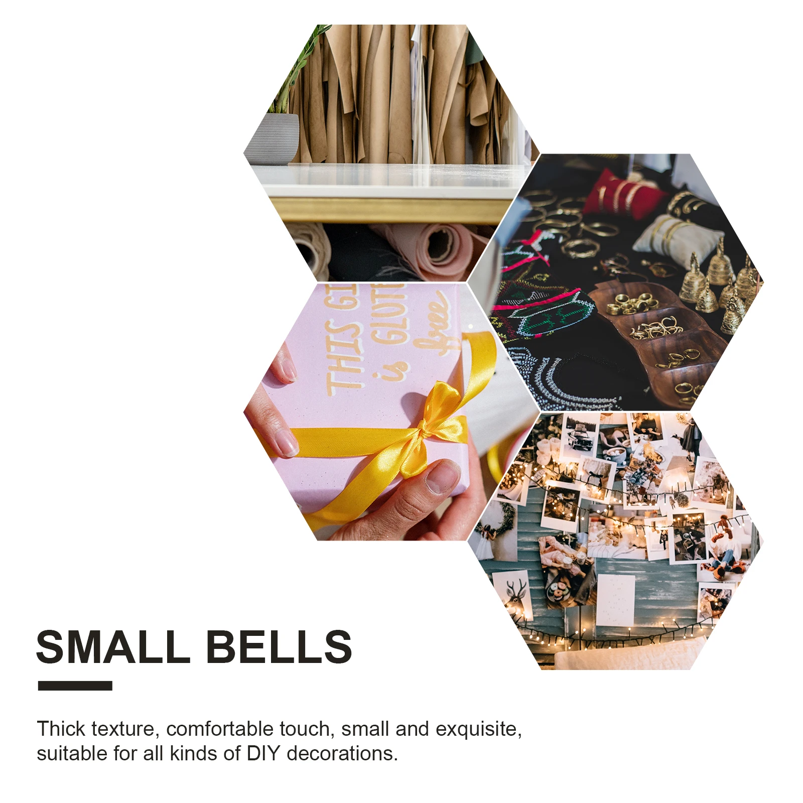 

4Pcs Wood Mini Bells Small Decorative Bells Versatile Use Necklace Bracelet Earrings Home Garden Decor Wood Bell