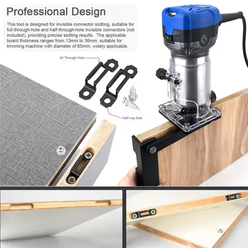 M11K-خزانة لآلة التشذيب 65 مم 2 في 1 قوس مشقوق قفل لوحة غير مرئية لكمة محدد خزانة الألومنيوم