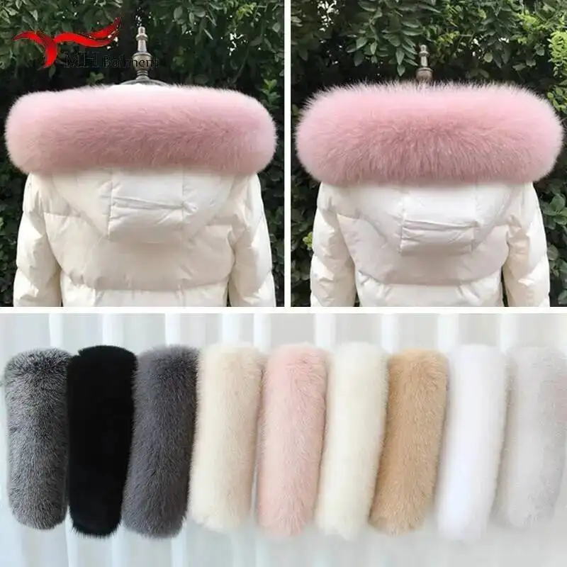 

Зимний шарф из 100% натурального лисьего меха, шарф с прямым воротником, натуральная толстая шаль, воротник из натурального лисьего меха, шарфы из натурального лисьего меха