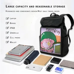 New DIY Advertising Scroll Display Screen Mountaineering Backpack Led Smart Bluetooth APP Programmable LED Sign Panel  Patterns