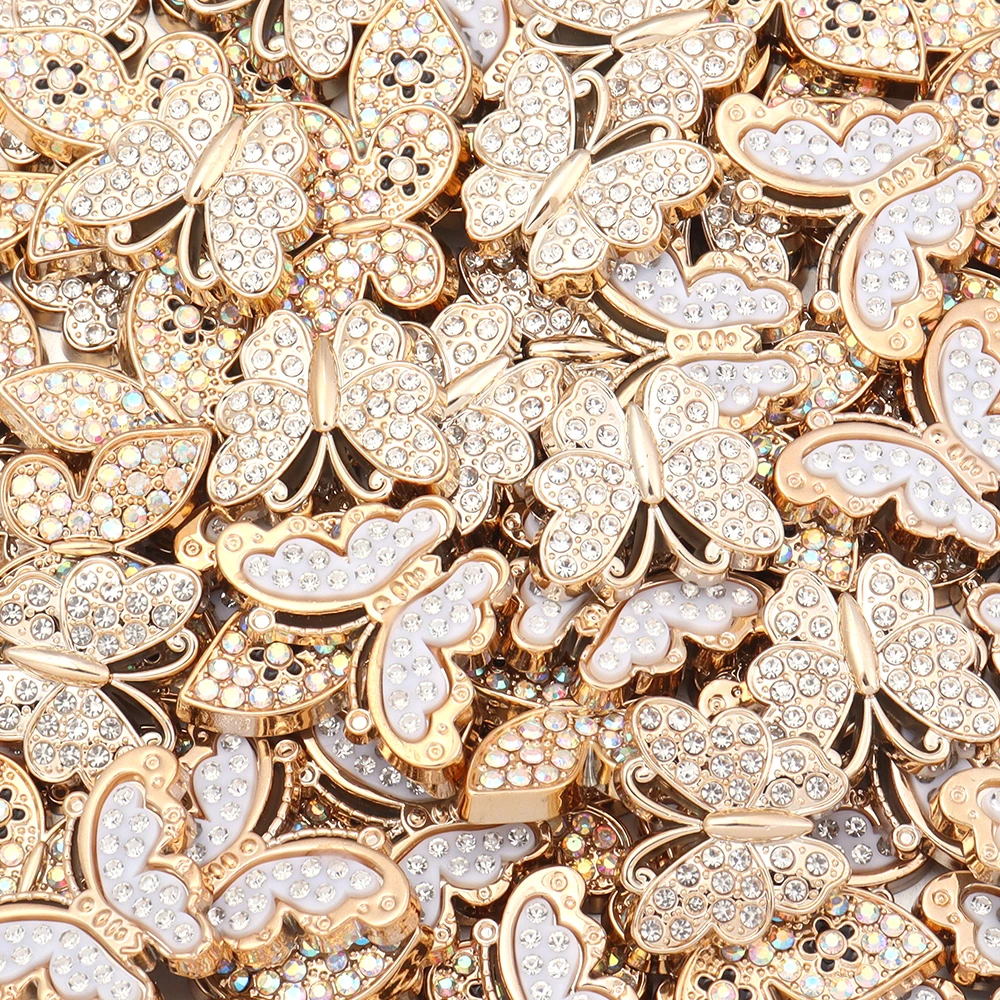 10pcs Gold Acrylic Butterfly Patch Ornaments for DIY Accessories