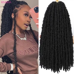 18 24 inches 1B Butterfly Locs Crochet Hair Dreadlocks meche Faux Locks Crochet Hair Braids Extensions Soft Locs Synthetic Hair