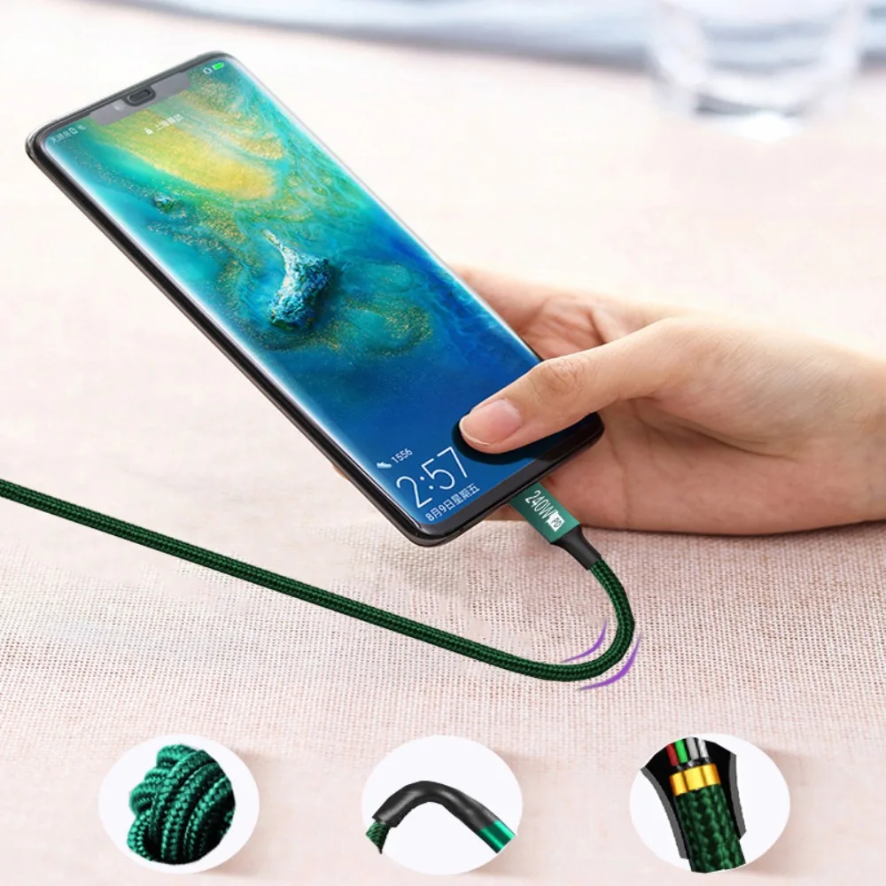 Linia ładowania PD 240 W Kąt 90 stopni Męski do męskiego Kabel USB typu C Kabel USB C Przewód do transmisji danych Kabel do ładowania Przewód do transmisji danych — zdjęcie produktu 3