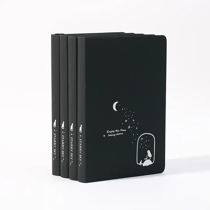 New A5 Starry Sky Notebook Sketchbook Drawing Black Inner Page Notepad Diary Paper Book Office School Gift Supplies