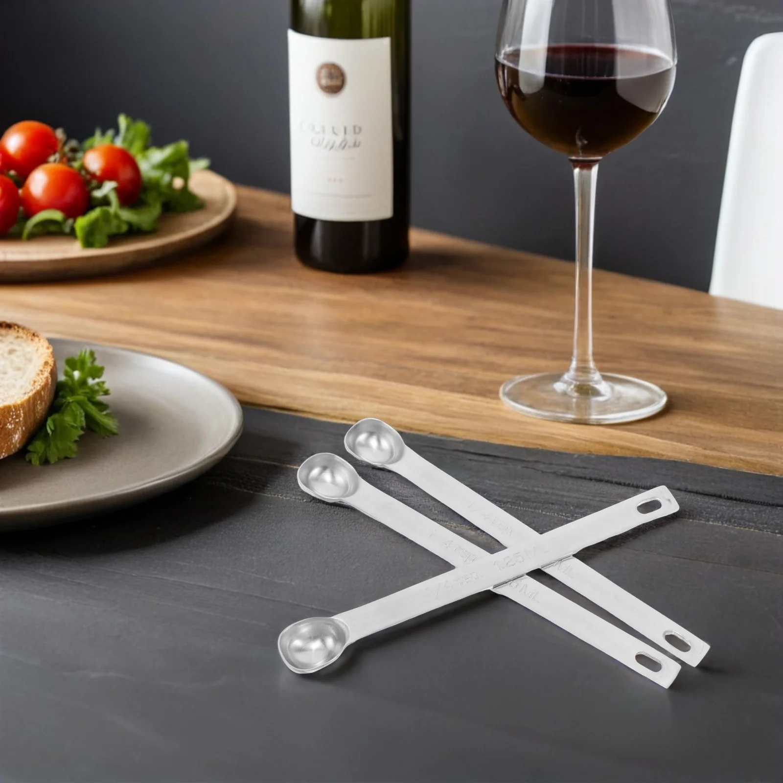 

3Pcs Kitchen Measuring Spoons Stainless Steel 1.25ml Mini Flat Spoon for Spices Tea Syrup Portable Travel Cooking Essential