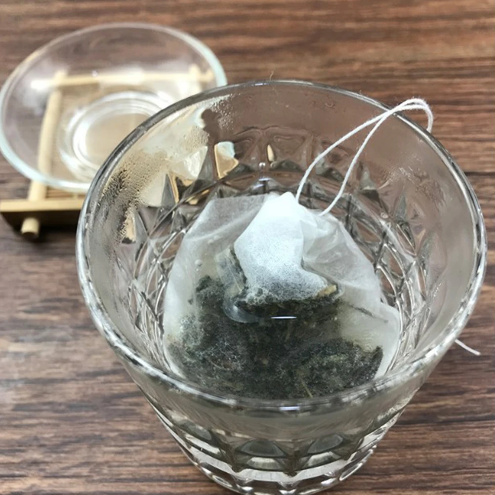 

200 Pcs Round Tea Bags Filter Papers 6cm White Natural Drawstring for Loose Tea Coffee Herbs Spices Infuser Pouches Reusable