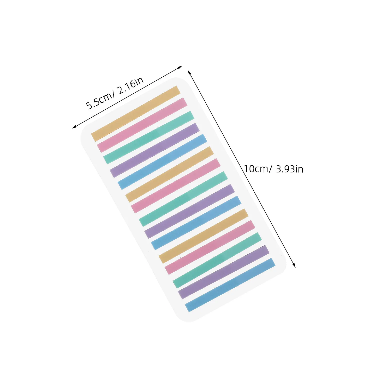 5Pcs Clear Fluorescent Sticky Notepads Ultrathin Text Highlight Strips Self-Adhesive Transparent Page Markers for Books