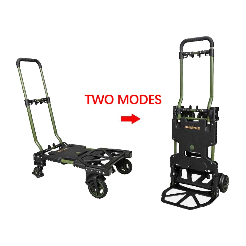 Flatbed Trolley Load King Hand Pull Portable Trailer Home Trolley Pulling Goods Lightweight Folding Cart