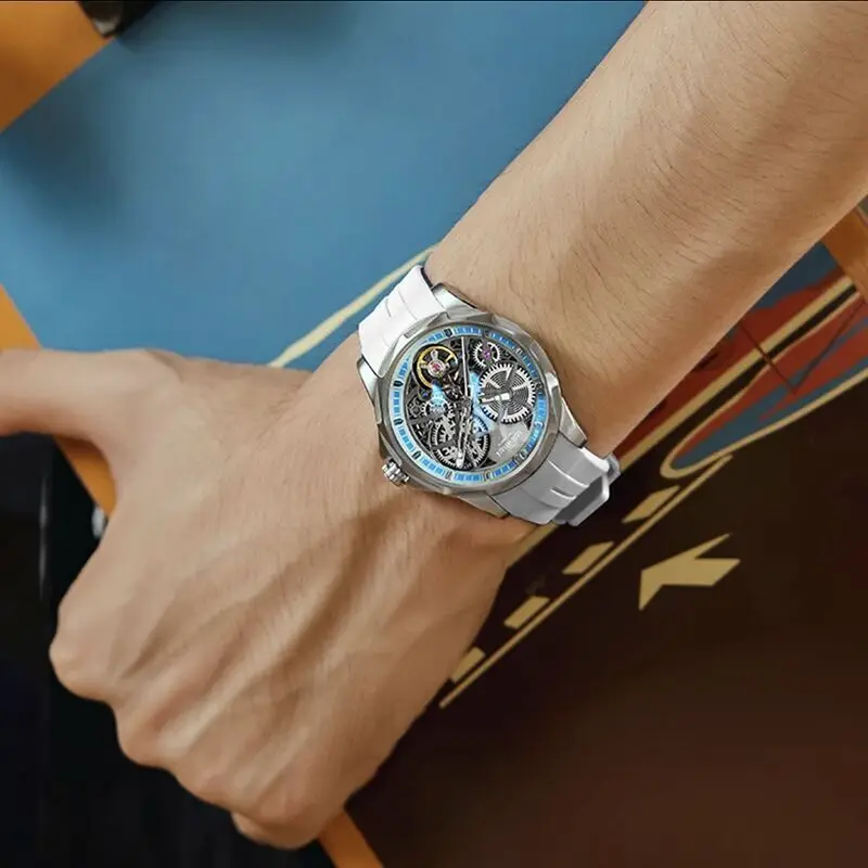 Mark Fairwhale Reloj mecánico automático para hombre Resistente al agua Moda Deportes Top Característica impermeable para regalo de hombre