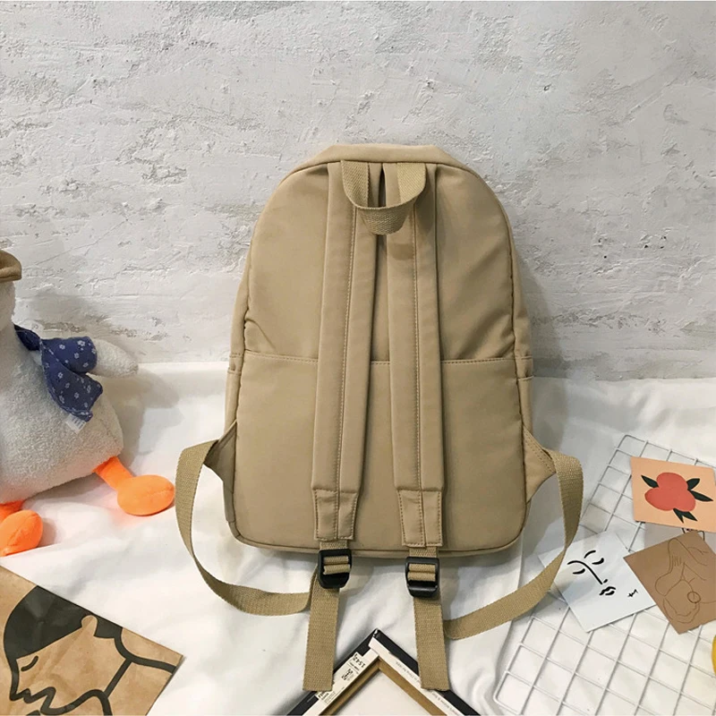 Waterproof Teenage Bookbag Nylon Rucksack Fashion Girl Backpack Women Shoulder Bag High School Schoolbag Black