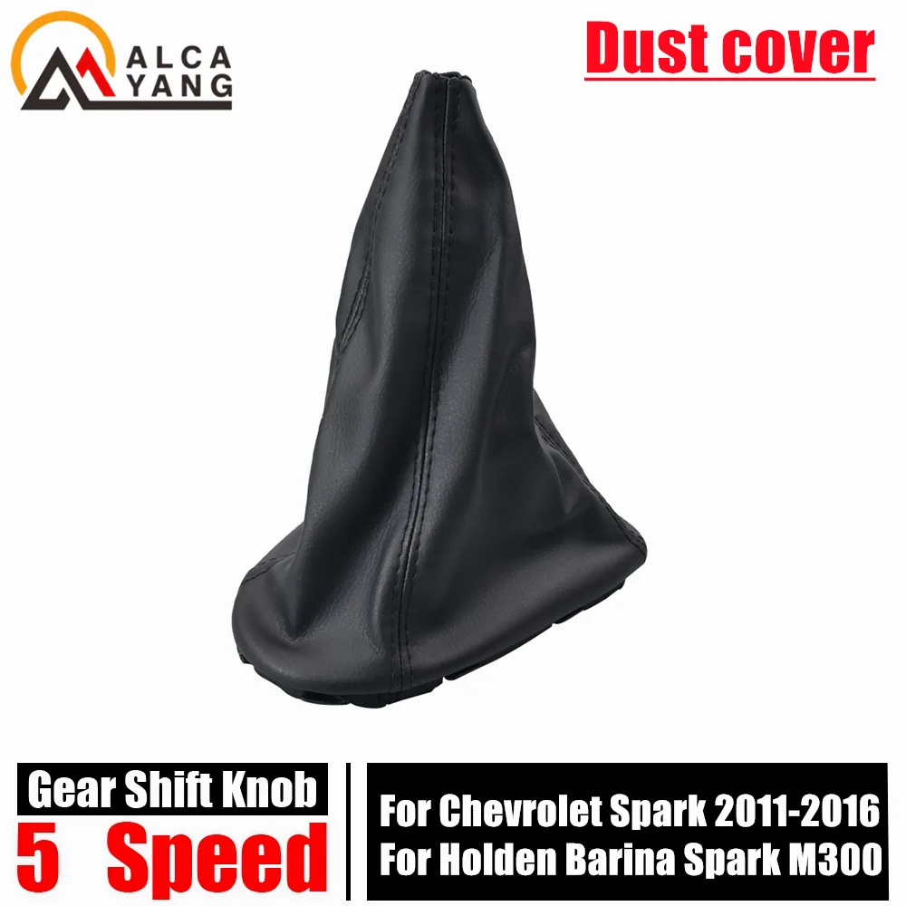 For Chevrolet Spark 2011 2013 2014 2015 2016 Black Leather Car Gear Shift Shifter Knob Lever Gaiter Boot Cover