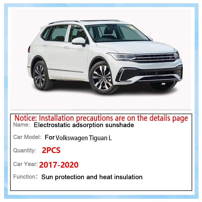 For VW Volkswagen Tiguan L Allspace MK2 LWB 2017 2018 2019 2020 Car Magnetic Sunshades Sunscreen Vehicle Accessories Interior view 5