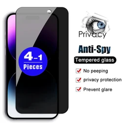 1-4Pcs Privacy Glass For iPhone 14 Plus 13 12 Mini 11 Pro Max X XS XR Anti-spy Tempered Glass Phone Screen Protector Film