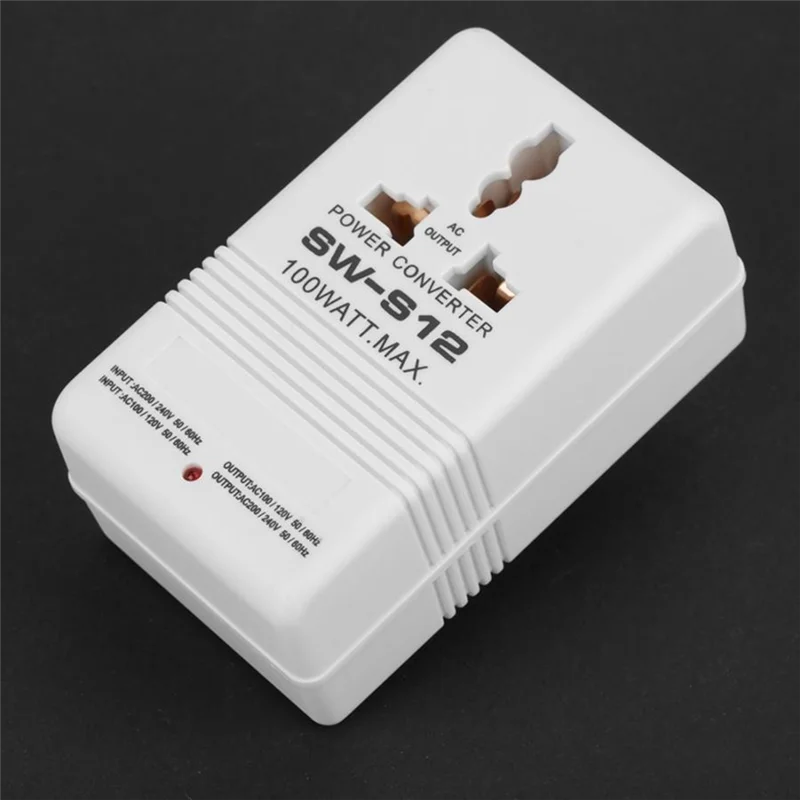 AS94-SW-S12 100W 110V/120V To 220V/240V Step-Up Down Voltage Transformer Converter Travel Dual Channel Power Converter