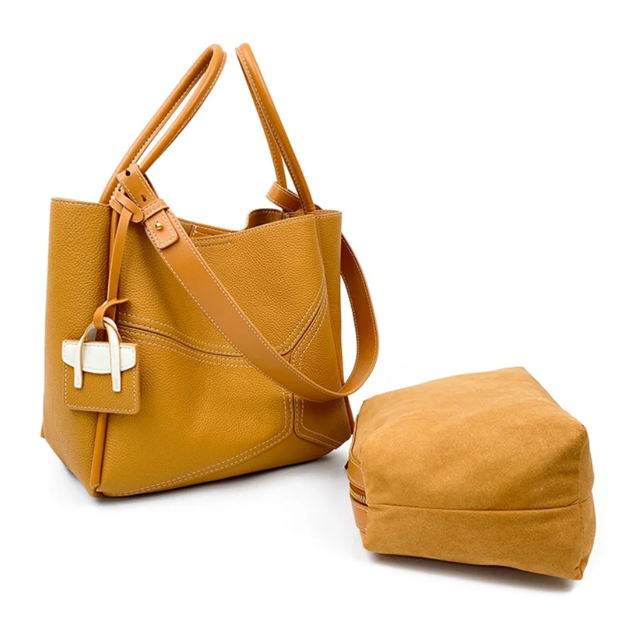 

Designer High Quality Genuine Leather Elegant Ladies New Niche Design Tote Bag Fashion Commuter Shoulder Bags Handbags сумка sac