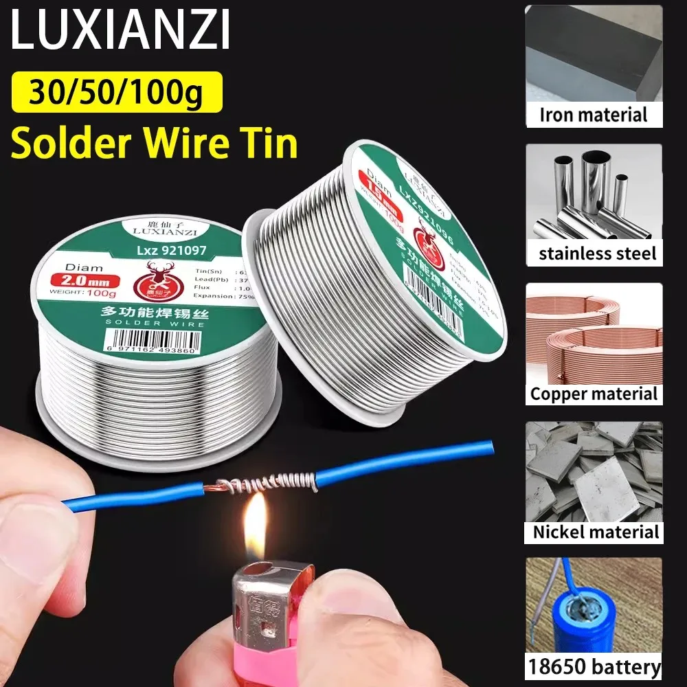 LUXIANZI Lighter Soldering wire Solder Rosin Cored Stainless Steel Copper Iron Nickel Battery Low Melt Solder Welding Tin Wires