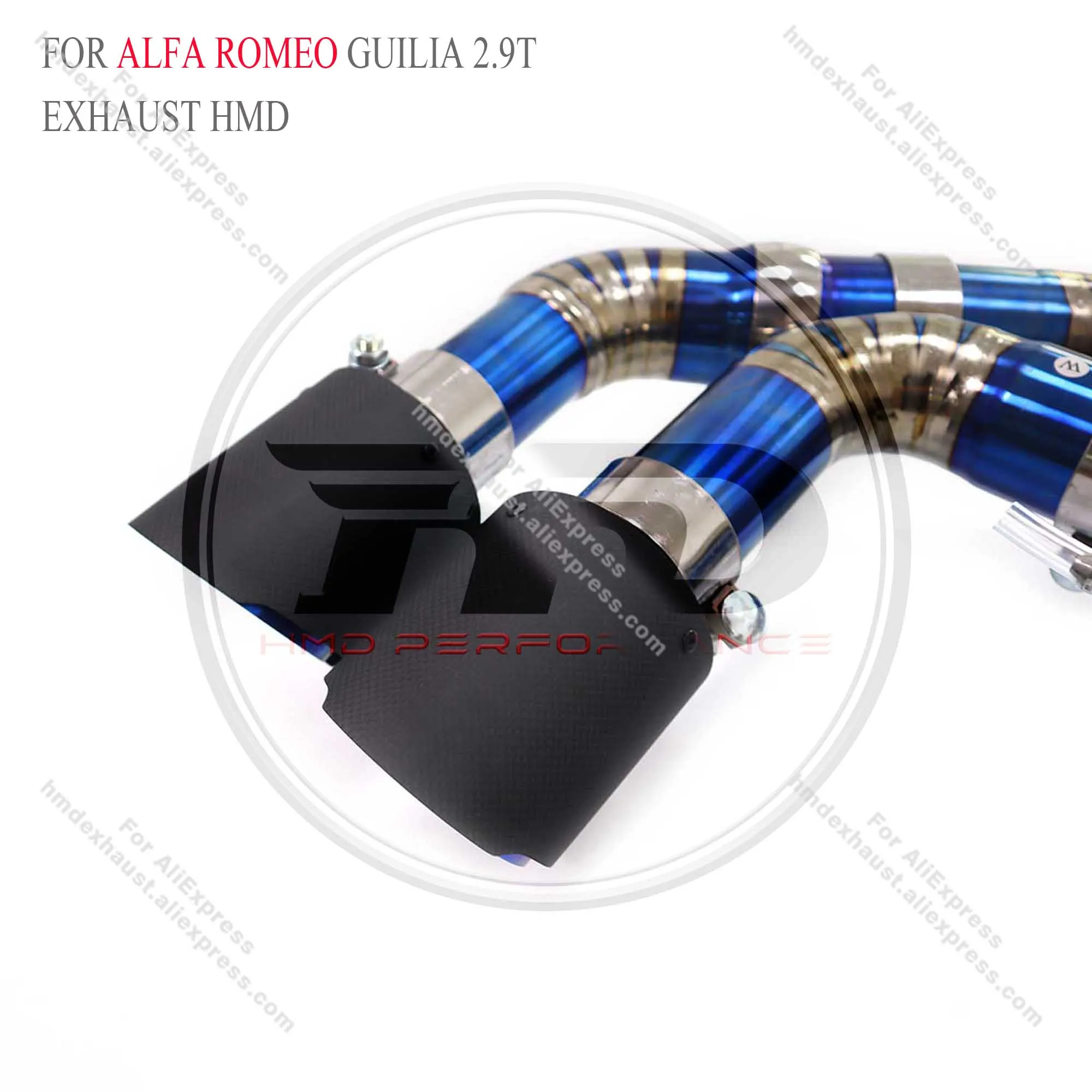HMD Titanium alloy For Alfa Romeo Giulia Stelvio Quadrifoglio 2.9T Valvetronic Exhaust System Valved Catback