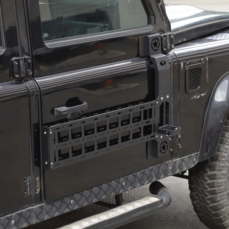 لاند روفر المدافع 90 110 130 الكربون الصلب باب السيارة للطي المفصلي خطوة القدم دواسة حامل سقفي السيارة خطوة الملحقات الخارجية #6