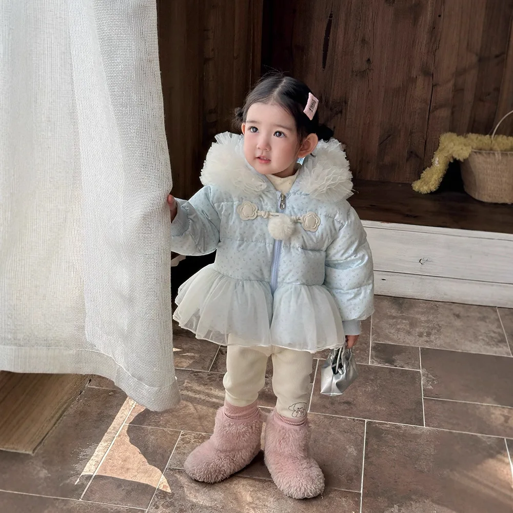 

1-6 Years Girl Down Coat 2025 Winter 90% White Duck Windproof Kids Baby Girl Down Jacket Mesh Thick Warm Children Girl Outerwear