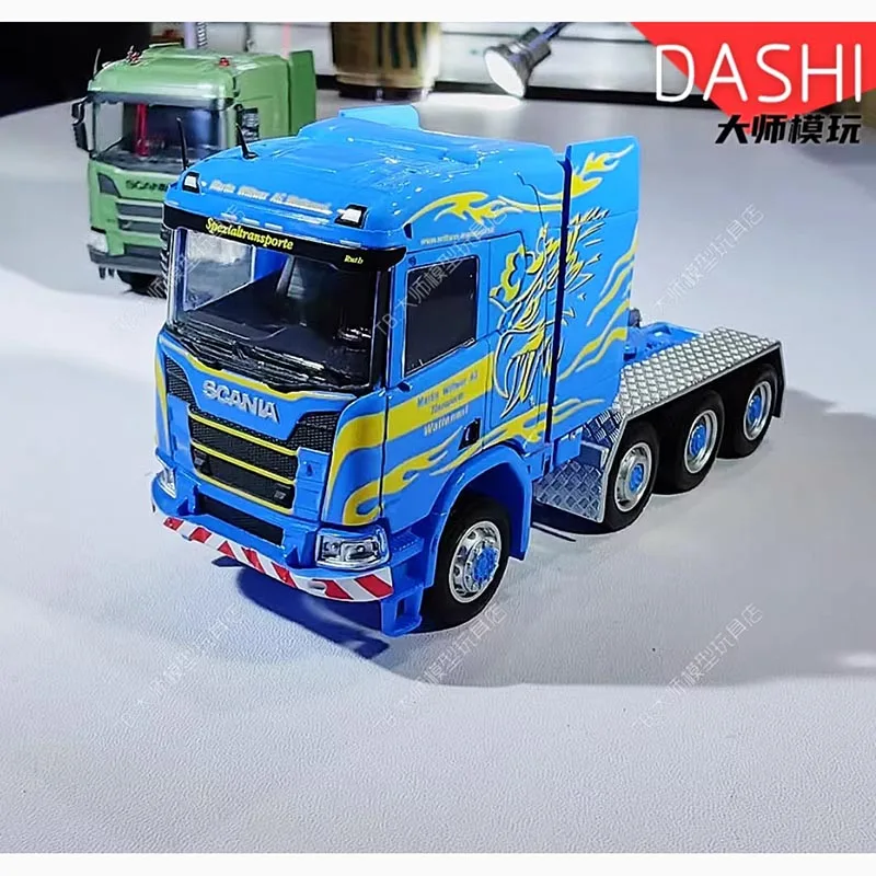 massdi Alloy Car Model 1:64 R650 Scania Truck Trailer Transporter Boys Fashion Play Collection Souvenir Classic Static Display