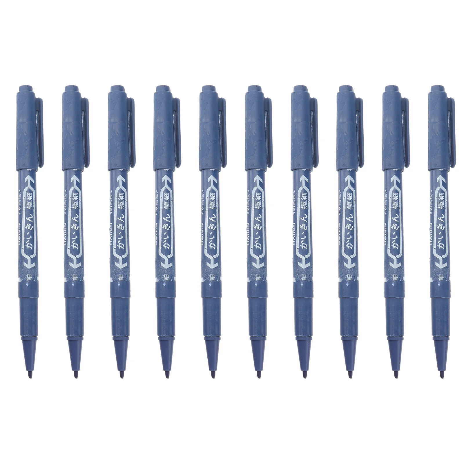 

10 pcs Double Headed Tattoo Marker Pen 10 Pack Blue Skin Piercing Drawing Tool Dual Tip Oil Resistant Art Marking Pencil For